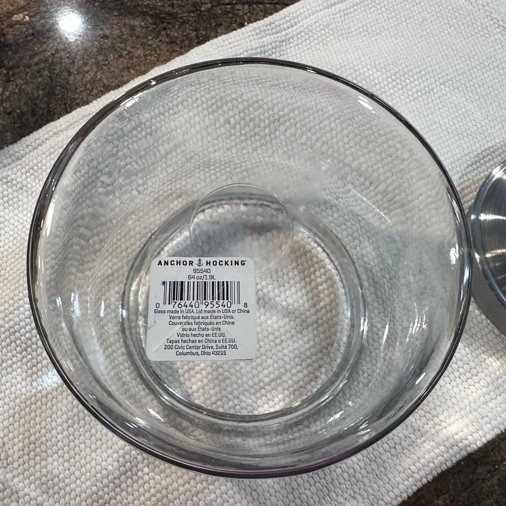 Anchor Hocking 64 oz Glass Storage Jar with Stainless Steel‎ Lid